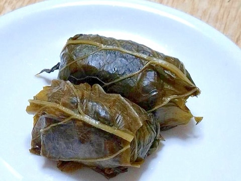 野沢菜でめはり寿司風